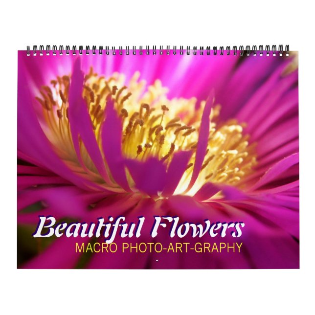 Magnifique Macro Fleurs 12 mois calendrier mural (Protection)