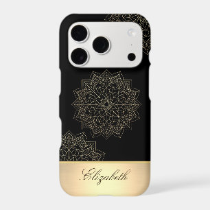 Magnifique Mandala Floral Doré, Noir - Personnalis