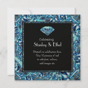 Magnifique mariage diamant invitation anniversaire