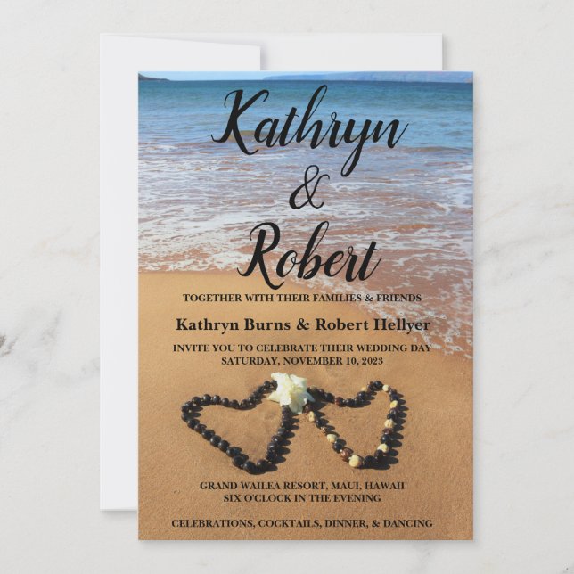 Magnifique Maui Lei & Beach Wedding Invitation (Devant)