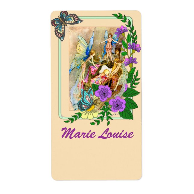 Magnifique Motif Fairy Nameplaques /Bookplaques (Devant)