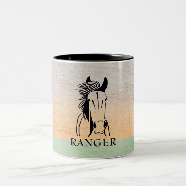 Magnifique Mug Artistique Personnalisable Cheval (Centre)