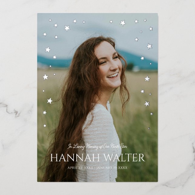 Magnifique North Star Celebration Life Faire-part (Recto)