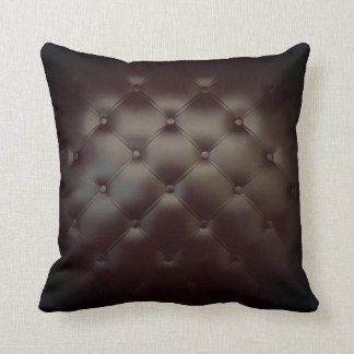 Magnifique oreiller en cuir noir