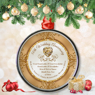 Magnifique ornement du 50e anniversaire, grands-pa