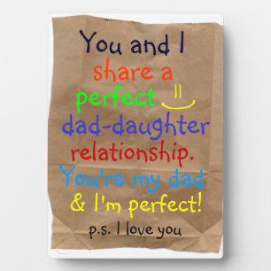 magnifique plaque de relation père-fille