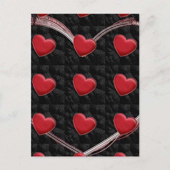 Magnifique Red Heart Black Pop Art Love Carte post (Devant)