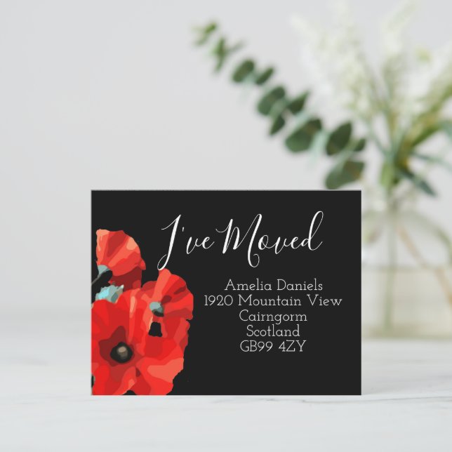 Magnifique Red Poppy J'ai Déplacé la carte (Debout devant)
