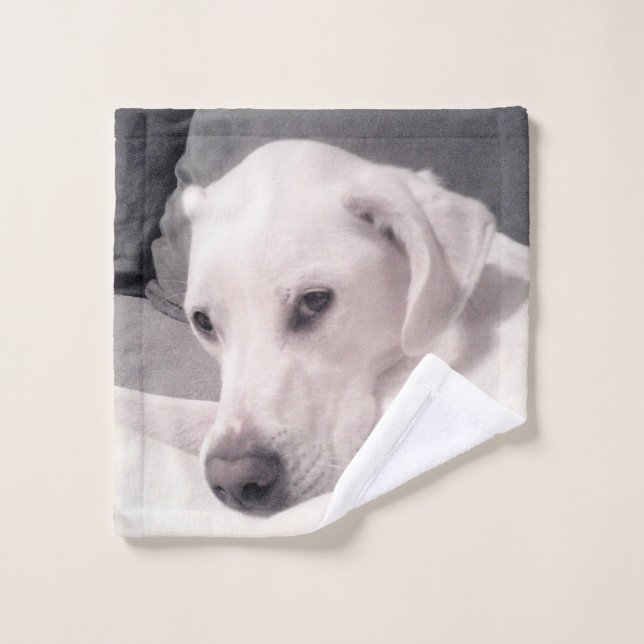 Magnifique Regal Blanc Labrador Mix Chien Gris Lav (Gant de toilette)