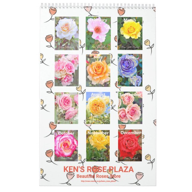 Magnifique Rose Art Calendrier カ レ ン ダ de  (Dos)
