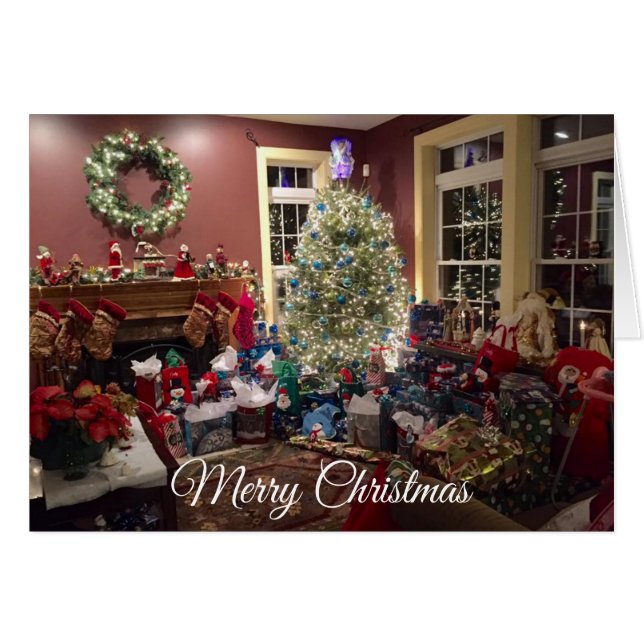 Magnifique sapin de Noël et carte décorative (Devant horizontal)