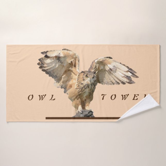 Magnifique serviette de bain Geometry Owl (Serviette de bain)