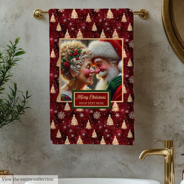 Magnifique Serviette de bain M. et Mme Claus (Gorgeous Mr. and Mrs. Claus Christmas Bath Towel)