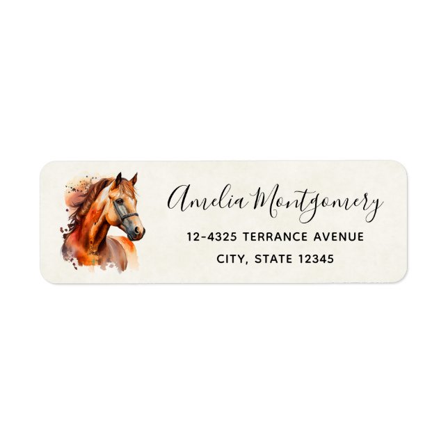 Magnifique Sorrel Horse Portrait Adresse (Devant)