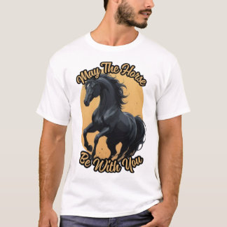 Magnifique T-shirt Cheval noir