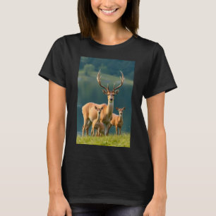 Magnifique T-Shirt pour Femme Famille de Cerfs For