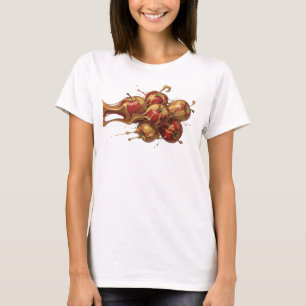 Magnifique T-shirt rouge abstrait à la mode avec p
