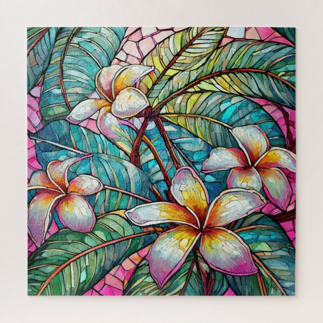 Magnifique Tropical vitrail art puzzle (Vertical)