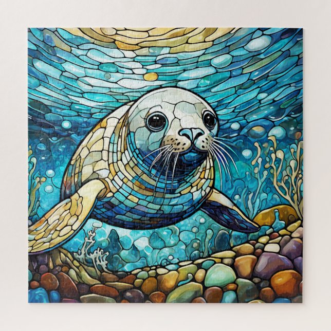 Magnifique Tropical vitrail art puzzle (Vertical)