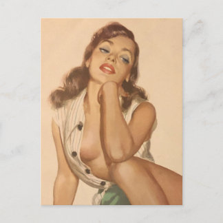 Magnifique Vintage Pin Up fille Carte postale