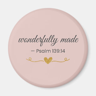 Magnifiquement fait – Psaume 139:14 Magnet Rose