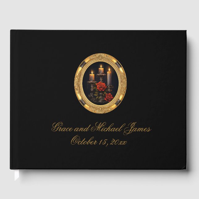 Magnifiquement gothique Mariage livre d'hôtes (Recto)