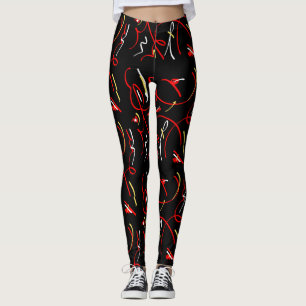 Magnifiques Leggings à Imprimé Abstrait de Flammes