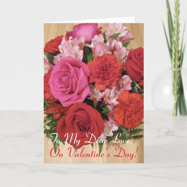 Magnifiques roses pour la Saint-Valentin, carte pl (Devant)