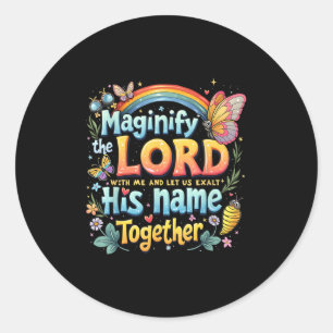 Magnify The Lord Christian Vbs 2025 Christian Summ Classic Round Sticker
