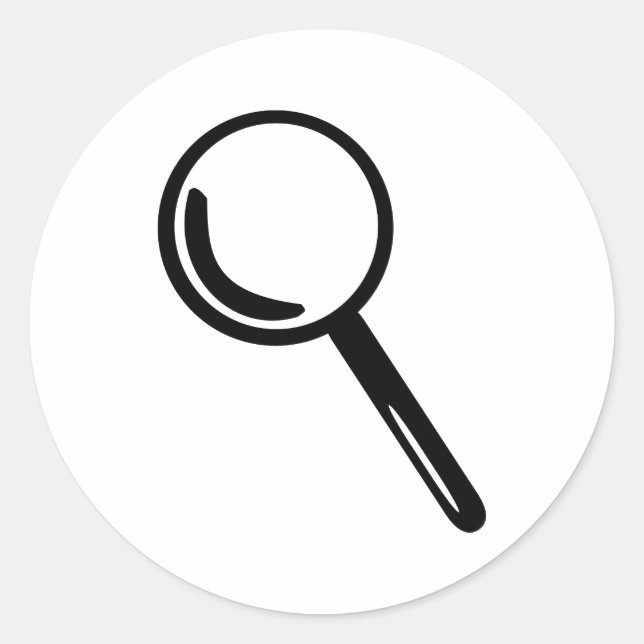 Magnifying glass classic round sticker (Front)