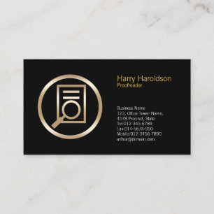 Magnifying Glass Document Proofreader BusinessCard Business Card