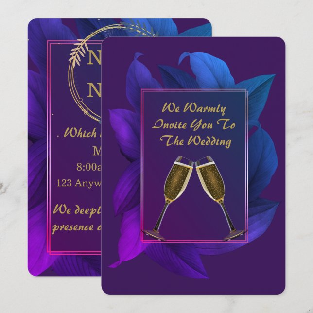 Magnolia 2 Wedding Invitation (Front/Back)