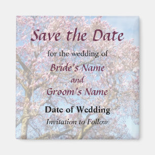 Magnolia Against the Sky Save the Date Magnet