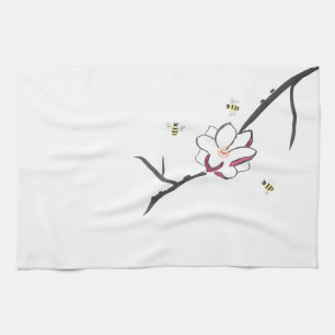 Magnolia and Honey Bees Kitchen Towel