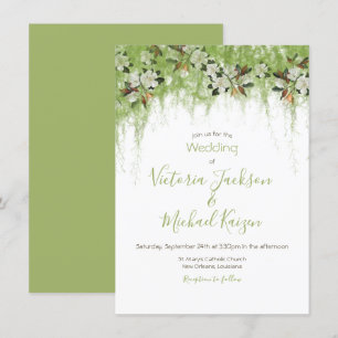 Magnolia and Moss Vines Southern Wedding Invitation