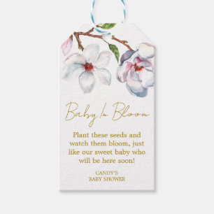 Magnolia Baby Shower Seed Gift Tags