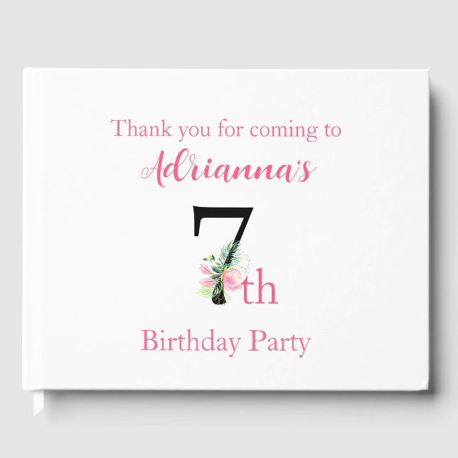 Magnolia Birthday 7th Birthday Guest Book (Front)