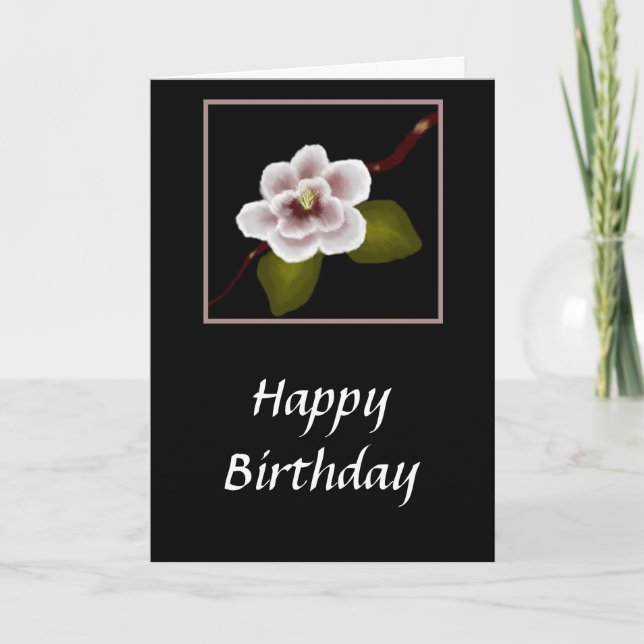Magnolia Birthday Card (Large Print) (Front)