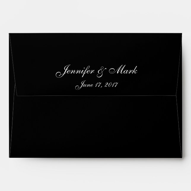 Magnolia blanc - Enveloppe Faire-part de mariage - (Dos (Haut rabat))