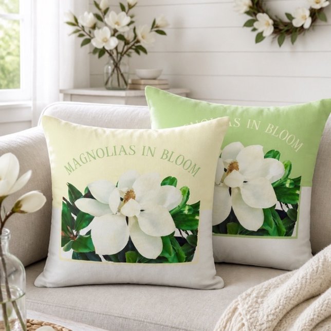 Magnolia Bloom | 16"x16" Reversible Throw Pillow (Creator Uploaded)
