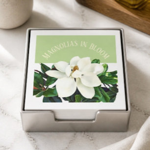 Magnolia Bloom   Green Paper Napkin