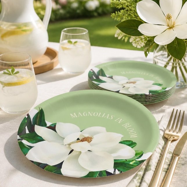 Magnolia Bloom Paper Plate (Creator Uploaded)