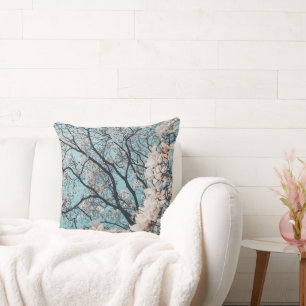 Magnolia Blossom Floral Throw Pillow