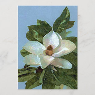 Magnolia Blossom Flower Invitation