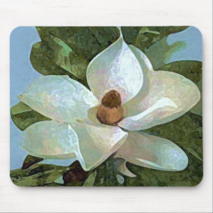 Magnolia Blossom Flower Mouse Pad