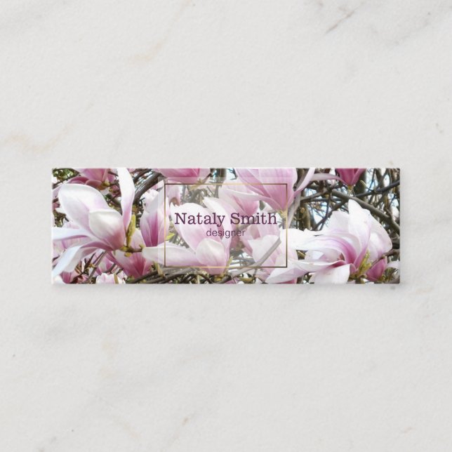 Magnolia Blossom is the Spring Mini Business Card (Front)
