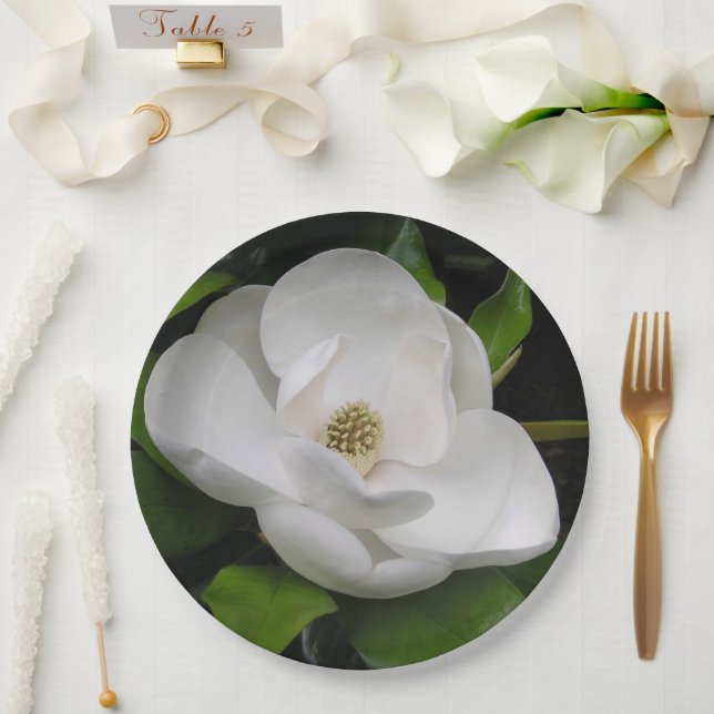 Magnolia Blossom Paper Plate (Wedding)
