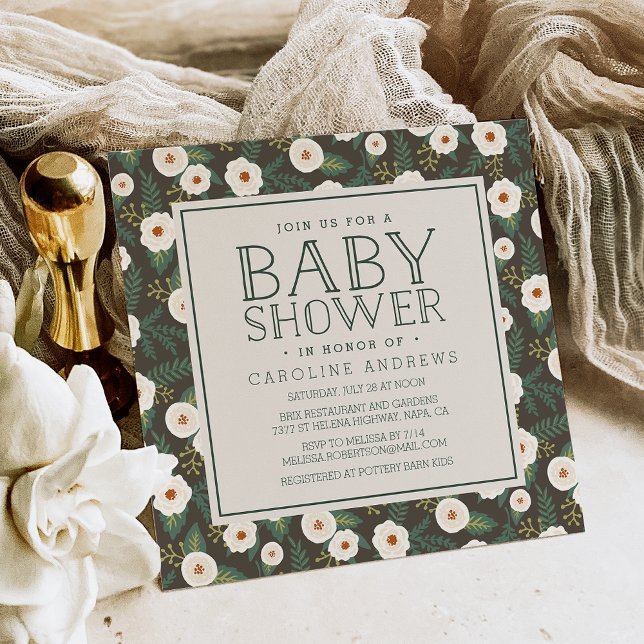 Magnolia Blossoms Baby Shower Invitation (Creator Uploaded)