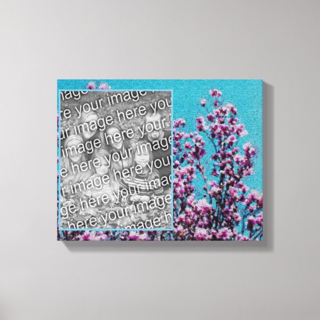 Magnolia Blossoms Blue Sky Create Your Own Photo Canvas Print (Front)