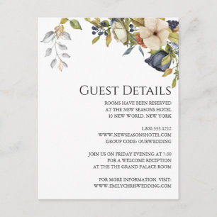 Magnolia Blossoms Elegant Violet Floral Greenery Enclosure Card